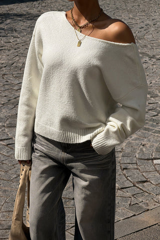 Off-Shoulder Knit Sweater