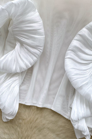 Ruffle Sleeve Statement Blouse