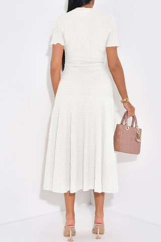 Button-Front Casual Midi Dress