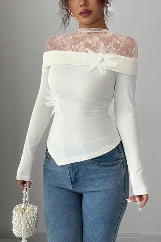 Floral Lace Long Sleeve T-Shirt
