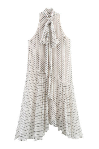Polka Dot High Neck Casual Dress