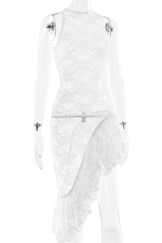 Halter Lace Casual Dress