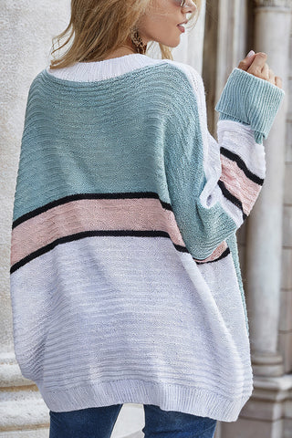 Oversized Striped Knit Sweater