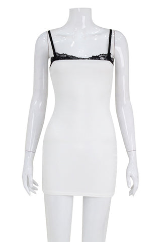 Strappy Lace-Trim Mini Dress