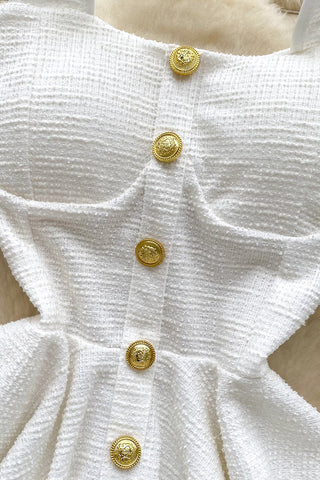 Button-Front Peplum Tank Top