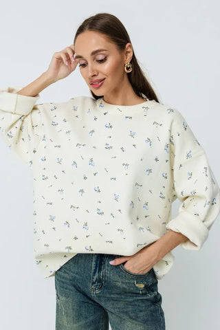 Floral Patterned Cozy Sweater