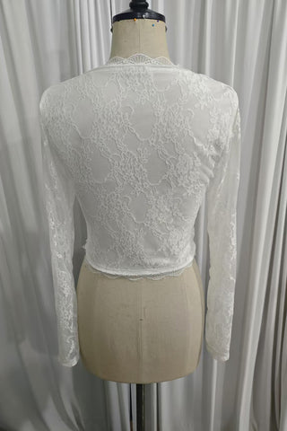 Lace Detail Long-Sleeve Blouse