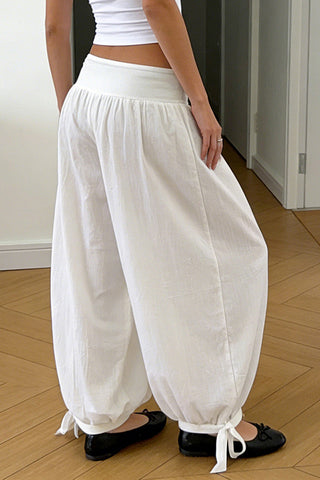 Drawstring Hem Casual Pants