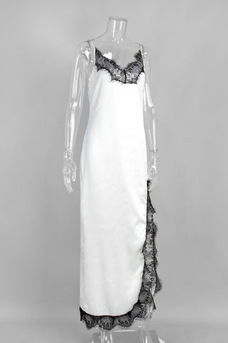 Lace-Trimmed Casual Maxi Dress