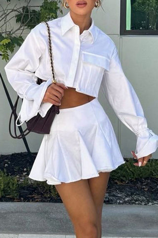 Chic Crop Top and Skirt Set