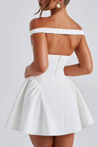 Off-Shoulder Evening Mini Dress
