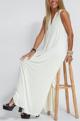 Sleeveless V-Neck Maxi Dress