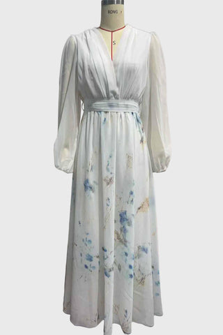 Long-Sleeve Floral Maxi Dress