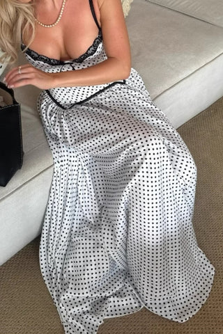 Spaghetti Strap Polka Dot Maxi Dress