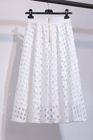 Elegant Cut-Out Midi Skirt