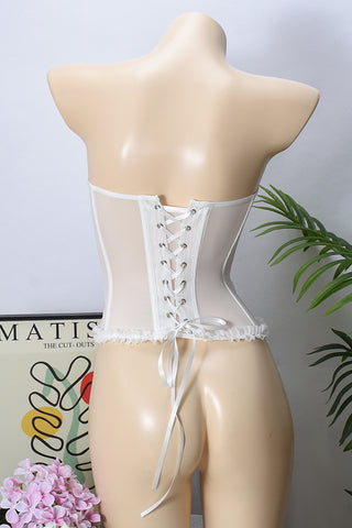 Strapless Mesh Bustier Top
