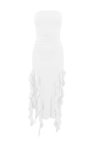 Strapless Ruched Vacation Dress
