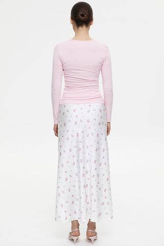 Elegant Floral Print Midi Skirt