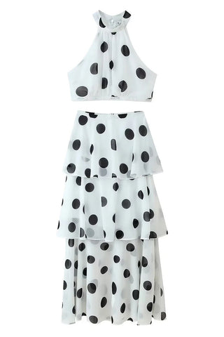 Polka Dot Halter Skirt Set