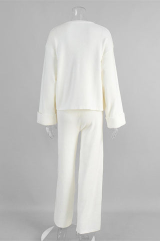 Zip-Front Relaxed Pants Set