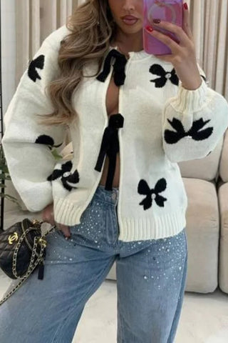 Floral Patterned Open-Front Cardigan