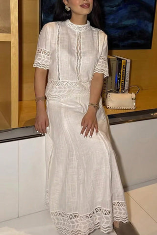 Elegant Lace Trim Blouse