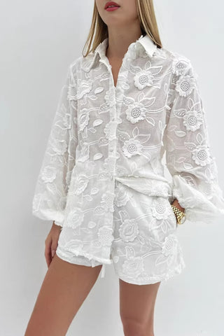 Floral Pattern Shorts Set