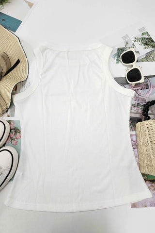 Sleeveless Ribbed Tank Top