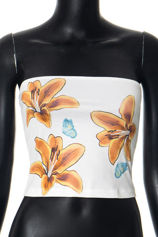 Floral Strapless Tank Top