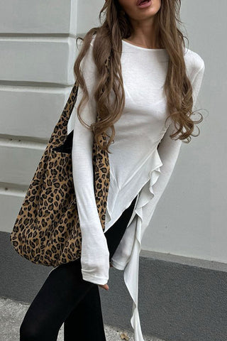 Stylish Long-Sleeve Draped Top