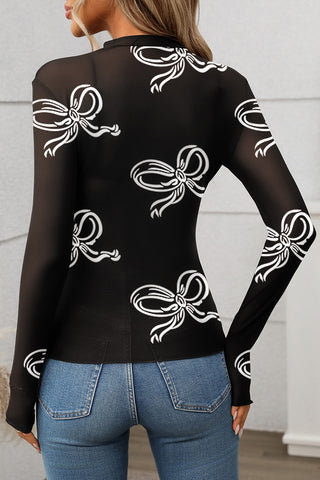 Sheer Long-Sleeve Top