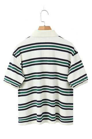 Classic Striped Polo Shirt