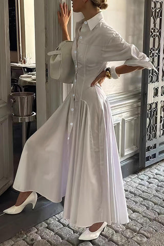 Elegant Button-Down Casual Dress