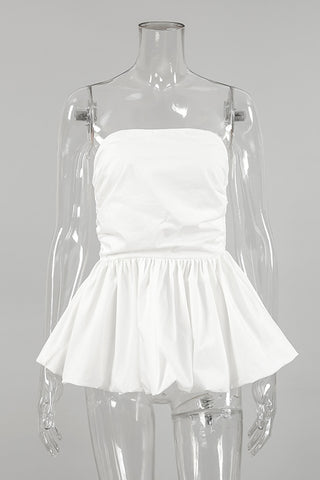 Strapless Puff Hem Top