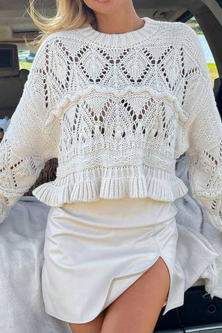 Ruffle Edge Knit Sweater