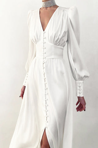 Elegant Buttoned Midi Dress