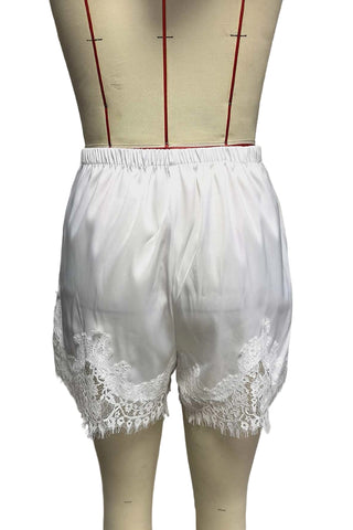 Lace-Trimmed Casual Shorts