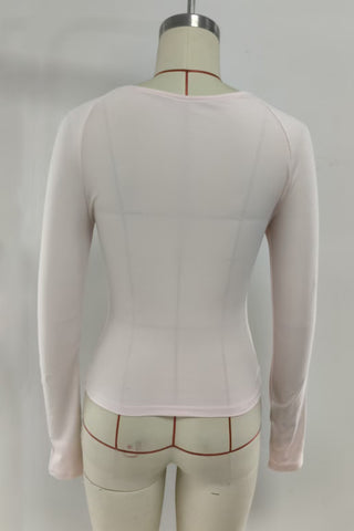 Elegant Twist-Front Long Sleeve Top