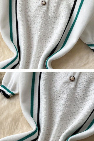 Casual Stripe Polo Dress