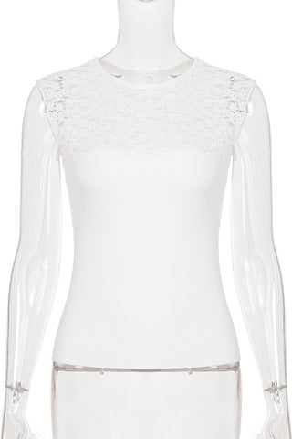 Lace-Detail Sleeveless Top