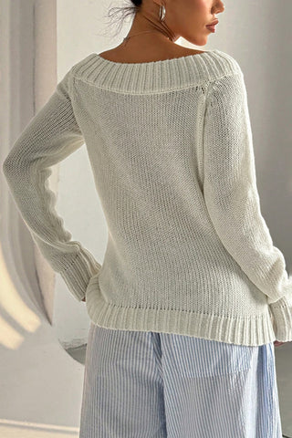 Off-Shoulder Knit Sweater