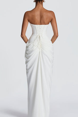 Strapless Evening Gown with Side Slit