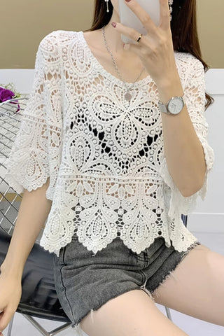 Intricate Lace Overlay Cover-Up