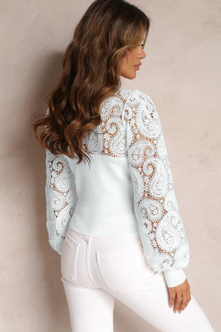 Lace Sleeve Knit Top