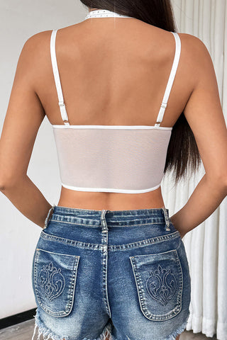 Studded Lace Strappy Tank Top