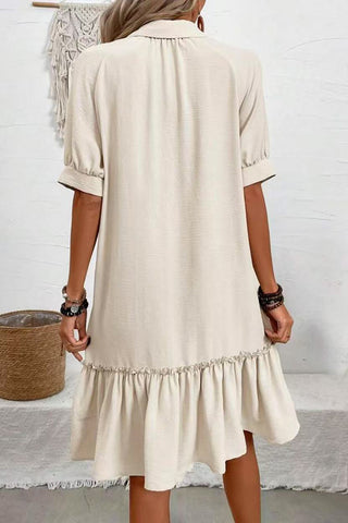 Button-Front Casual Shirt Dress