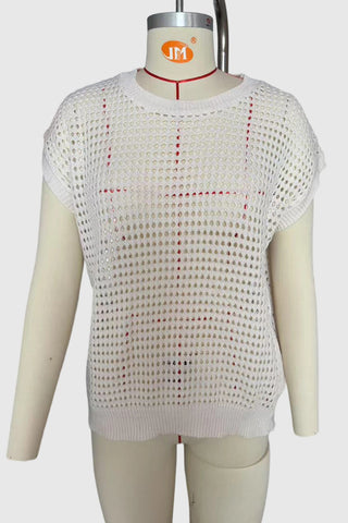 Open-Knit Sleeveless Sweater
