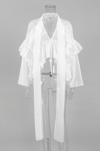 Ruffled Long-Sleeve Blouse