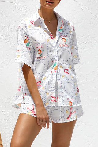 Printed Relaxed Fit Two-Piece Set