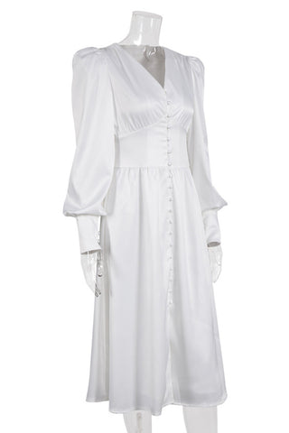 Elegant Long-Sleeve Midi Dress